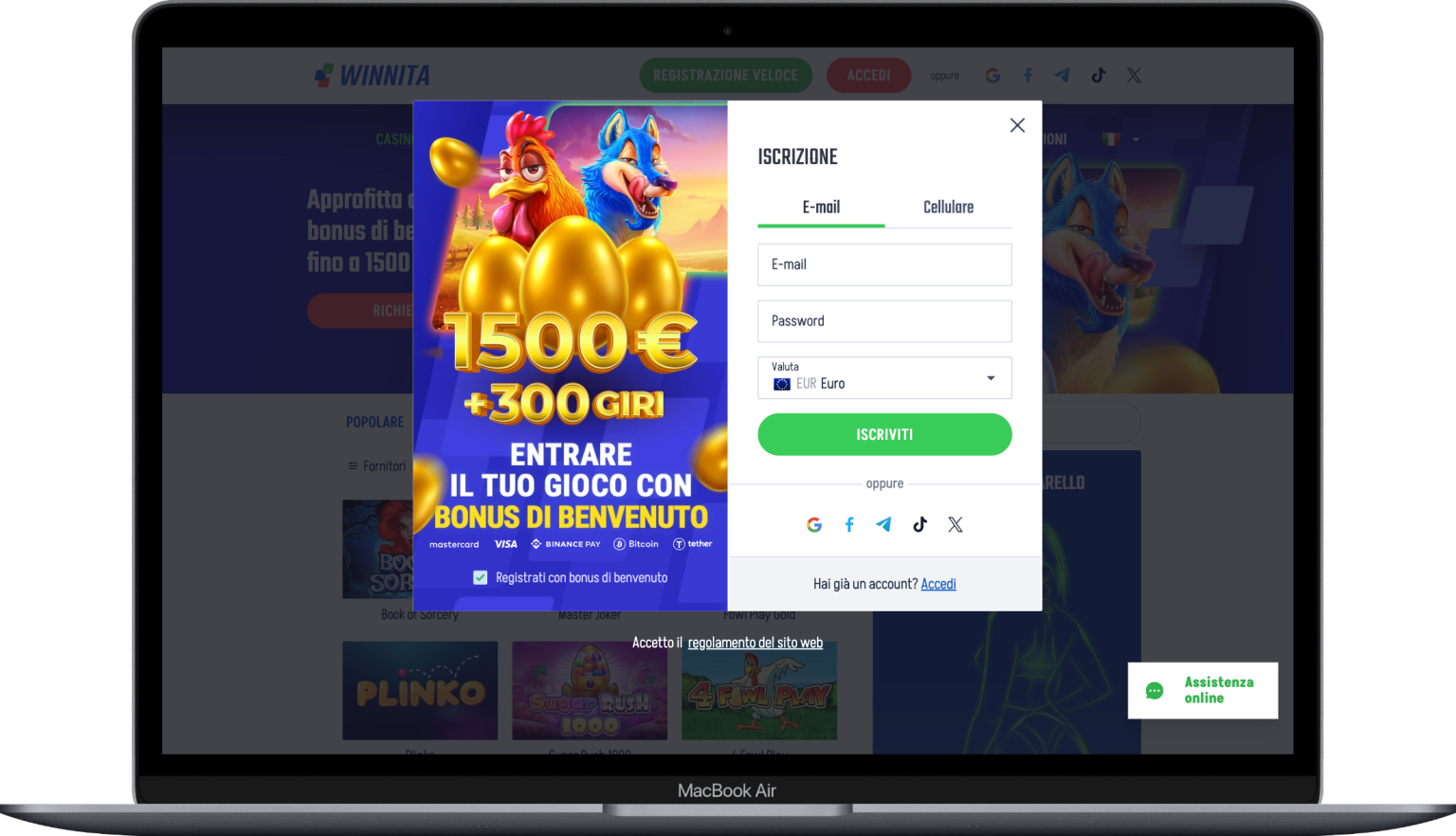 Applicazione del casinò online Winnita