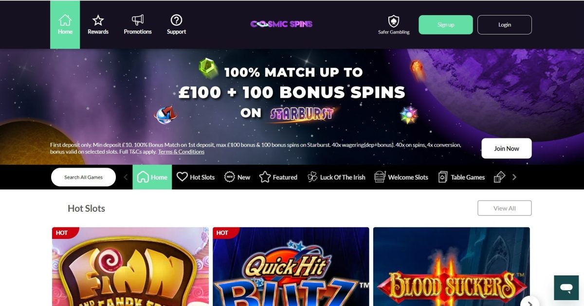 Explore the Galactic Offerings of Cosmic Spins Casino