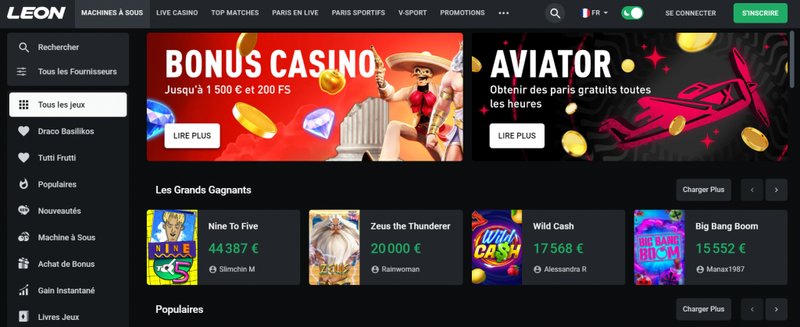 Les options de jeux en direct sur Leon Casino, leon's casino